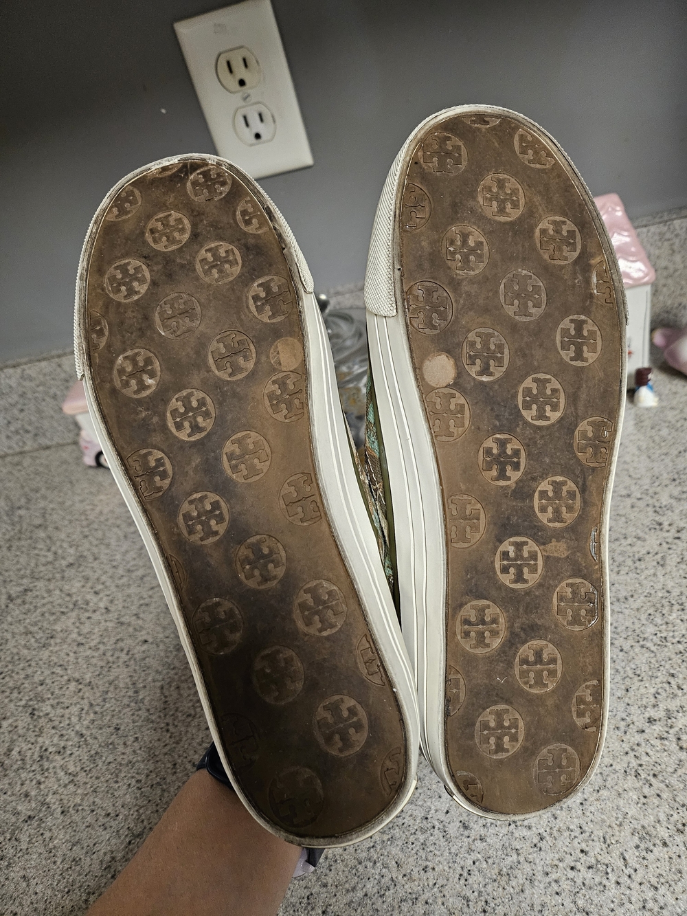 Tory Burch Floral Canvas Slip-On Sneakers in Cream, Mint & Brown - Picture 7 of 16